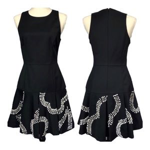 ANTHRO Sachin Babi Black White Dress A Line Size 6